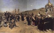 Ilya Repin Religious Procession in kursk province painting